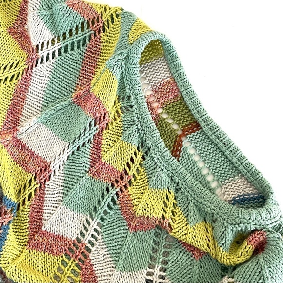 Anthropologie Rosie Neira Knitted Sweater Vest in Multicolour Chevron Pattern - Picture 10 of 13
